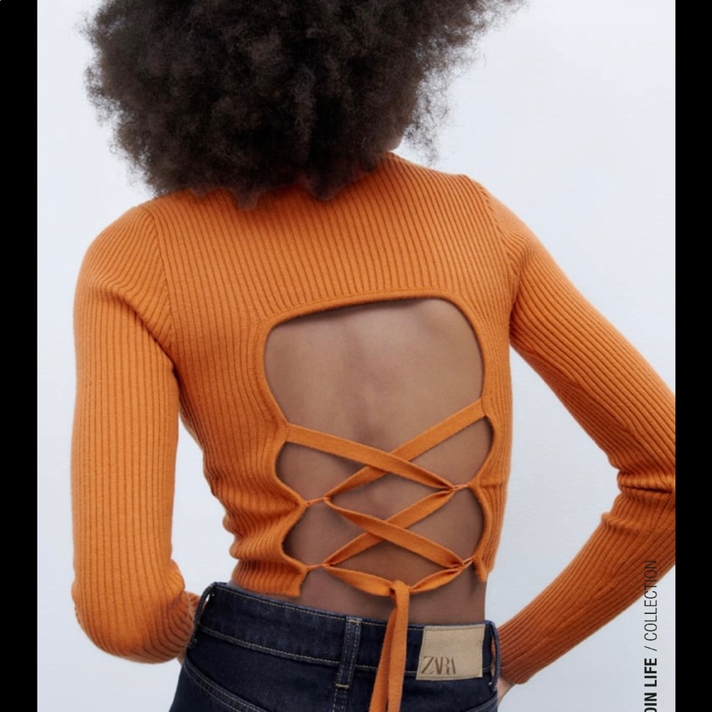 Zara open back knit sweater